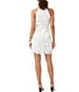 Color:Whitewash - Image 2 - Liviah 3D Applique Floral Lace Halter Neck Sleeveless Sheath Dress