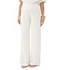 Color:Whitewash - Image 1 - Long Weekend 2 Crinkle Woven Flat Front Wide Leg Full Length Pant