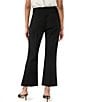 Trina Turk Luhrmann Mid-Rise Embellished Button Kick Flare Cropped Pants, Color:Black - Image 2