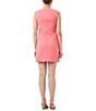 Color:Positano Pink - Image 2 - Mabelle Textured Cotton Jacquard Bateau Neck Sleeveless Mini Sheath Dress