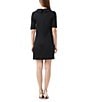 Trina Turk Maleko 2 Ponte Mock Neck Short Sleeve Pocketed Sheath Dress, Color:Black - Image 2