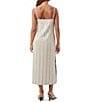 Trina Turk Marita Saint Maxime Linen Blend Sequin Stripe Square Neck Sleeveless Dress, Color:Biarritz Beige - Image 2