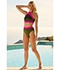 Trina Turk Monaco Color Block Banded High Waist Swim Bottom, Color:Multi - Image 6