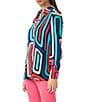 Trina Turk Montero Printed Georgette Point Collar Long Sleeve Button Front Shirt, Color:Multi - Image 3