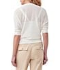 Color:White - Image 2 - Nola Knit V-Neck Elbow Sleeve Button Front Cardigan