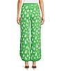 Trina Turk Overhead Woven Drape Print Flat Front Drapey Ankle Pants, Color:Grass Court Green - Image 2