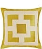 Color:Gold - Image 1 - Palm Spring Embroidered Square Throw Pillow