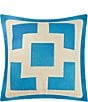 Color:Blue - Image 1 - Palm Spring Embroidered Square Throw Pillow