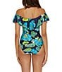 Color:Multi - Image 2 - Pirouette Floral Off-The-Shoulder Ruffle One Piece Swimsuit