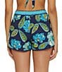 Color:Multi - Image 2 - Pirouette Floral Print Side Pocket Pull-On Swim Cover-Up Shorts