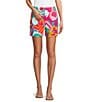 Trina Turk Pommes Abstract Double Georgette Printed High Rise Shorts, Color:Multi - Image 1