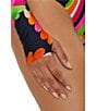 Trina Turk Poolside Swirl Long Sleeve Lace-Up Paddle One Piece Swimsuit, Color:Multi - Image 5