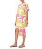 Color:Multi - Image 3 - Radiant Palm Bay Floral Print Georgette Off-The-Shoulder Shift Dress