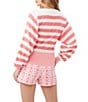 Color:Positano Pink - Image 2 - Ramona 2 Knit Stripe Print Boat Neck Long Sleeve Sweater