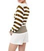 Color:Sorrento Sage - Image 3 - Ramona 2 Knit Stripe Print Boat Neck Long Sleeve Sweater