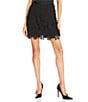 Trina Turk Rico Flutter Coordinating Fringe Chiffon High Waist Mini Skirt, Color:Black - Image 1