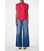 Trina Turk Saint Tropez Double Georgette Collared Button Front Tie Shoulder Top, Color:Cannes Coral - Image 3