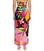 Color:Multi - Image 2 - Solar Floral Print Wrap Skirt Pareo Cover-Up