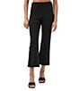 Trina Turk Sorrel Cozy Ponte High-Rise Kick Flare Cropped Pants, Color:Black - Image 1