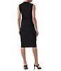 Trina Turk Spruce Slinky Jersey High Cowl Neck Sleeveless Ruched Side Dress, Color:Black - Image 2