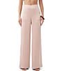 Color:Flawless Beige - Image 1 - Tavia Solid Hammered Satin Flat Front Wide Leg Pants
