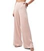 Color:Flawless Beige - Image 3 - Tavia Solid Hammered Satin Flat Front Wide Leg Pants