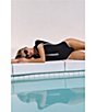 Trina Turk Triumph Texture Ribbed Paddle One-Piece Swimsuit - Image 5