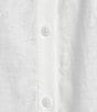 Color:Whitewash - Image 4 - Vara Linen-Blend Point Collar Short Sleeve Cargo Pocket Coordinating Button Front Top