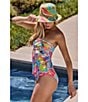 Trina Turk Venus Abstract Print Reversible Hipster Swim Bottom, Color:Multi - Image 5