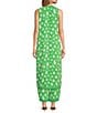 Trina Turk Woven Printed V-Neck Sleeveless Button Front Slice Tunic, Color:Grass Court Green - Image 2