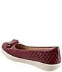 Color:Dark Red - Image 3 - Anna Quilted Leather Bow Detail Slip-Ons