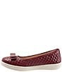 Color:Dark Red - Image 4 - Anna Quilted Leather Bow Detail Slip-Ons