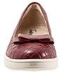 Color:Dark Red - Image 5 - Anna Quilted Leather Bow Detail Slip-Ons