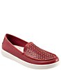 Color:Dark Red - Image 1 - Audrey Geometric Perforated Leather Loafers