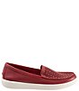 Color:Dark Red - Image 2 - Audrey Geometric Perforated Leather Loafers