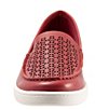 Color:Dark Red - Image 5 - Audrey Geometric Perforated Leather Loafers