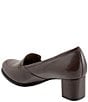 Color:Dark Brown - Image 3 - Cassidy Leather Slip-On Loafer Pumps