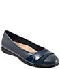 Color:Navy - Image 1 - Danni Mixed Leather Flats