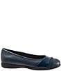 Color:Navy - Image 2 - Danni Mixed Leather Flats