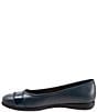 Color:Navy - Image 4 - Danni Mixed Leather Flats