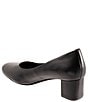 Color:Black - Image 3 - Daria Leather Block Heel Pumps