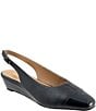 Trotters Dea Leather Slingback Wedge Patent Cap Toe Pumps - Image 1