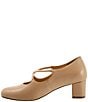 Color:Nude - Image 4 - Demi Leather Cross Band Pumps