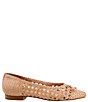 Color:Sand - Image 2 - Edith Woven Leather Bow Flats