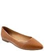 Color:Luggage Embossed - Image 1 - Estee Embossed Leather Flats