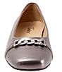 Color:Pewter - Image 5 - Harmony Leather Square Toe Chain Flats