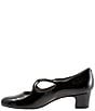 Color:Black Patent - Image 4 - Jamie Patent Leather Cross Over Band Block Heel Pumps