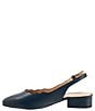 Color:Navy - Image 4 - Joselyn Scalloped Leather Block Heel Slingback Pumps