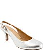 Trotters Lexi Bridal Metallic Leather Slingback Pumps - Image 1