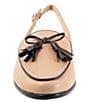 Color:Beige/Dark Brown - Image 5 - Lillie Leather Tassel Bow Slingback Flats